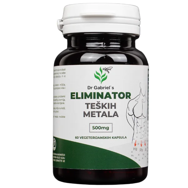 Dr Gabriel’s Eliminator teških metala ima sposobnost vezivanja teških metala za sebe te izbacivanja istih iz organizma.