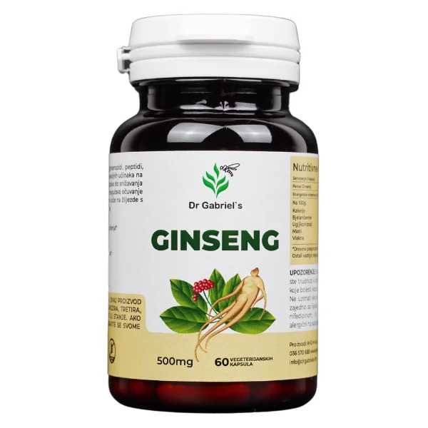 "Ginseng tablete za jačanje imuniteta i energije, biljni preparat za poboljšanje vitalnosti i otpornosti organizma."