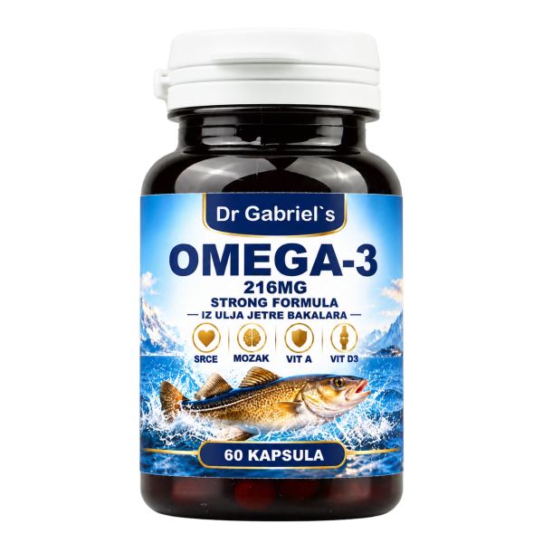 Omega-3 216 mg Strong Formula Dr. Gabriel's — ulje jetre bakalara kapsule, 60 komada