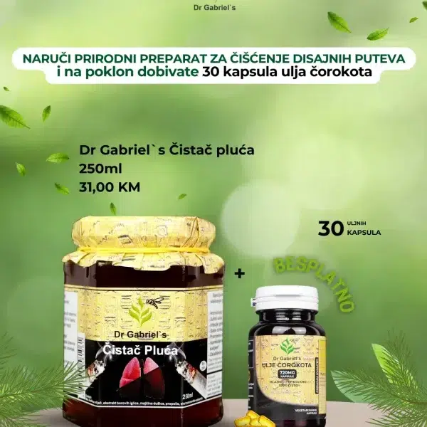 Čistač pluća prirodni preparat za pušače sa medom propolisom matičnom mlijećem 100ml