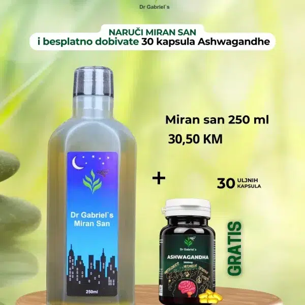 Miran san prirodni preparat za spavanje sa valerijuom kamilicom magnezijumom 60 kapsula