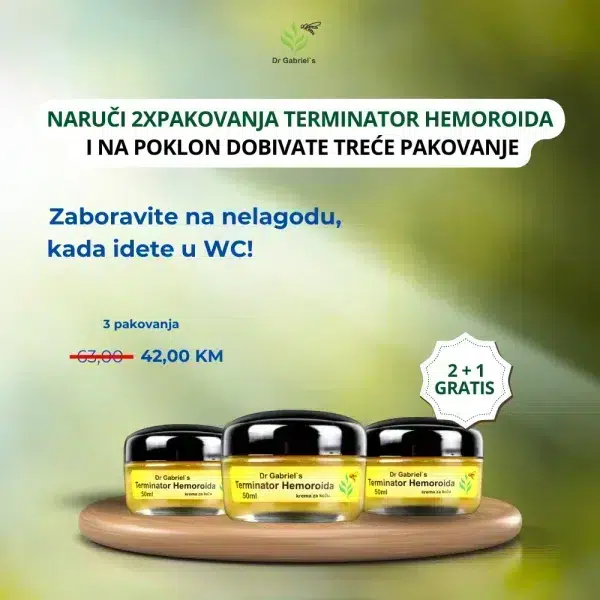 Naruči 2 terminator hemoroida, na poklon treći!