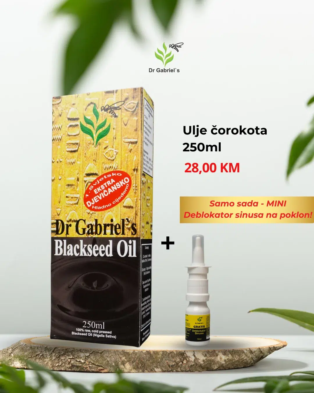 BSO - Ulje čorokota 250 ml + Poklon Mini deblokator sinusa