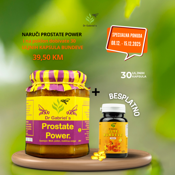 Naručite Prostate Power i na poklon dobivate 30 uljnih kapsula bundeve!