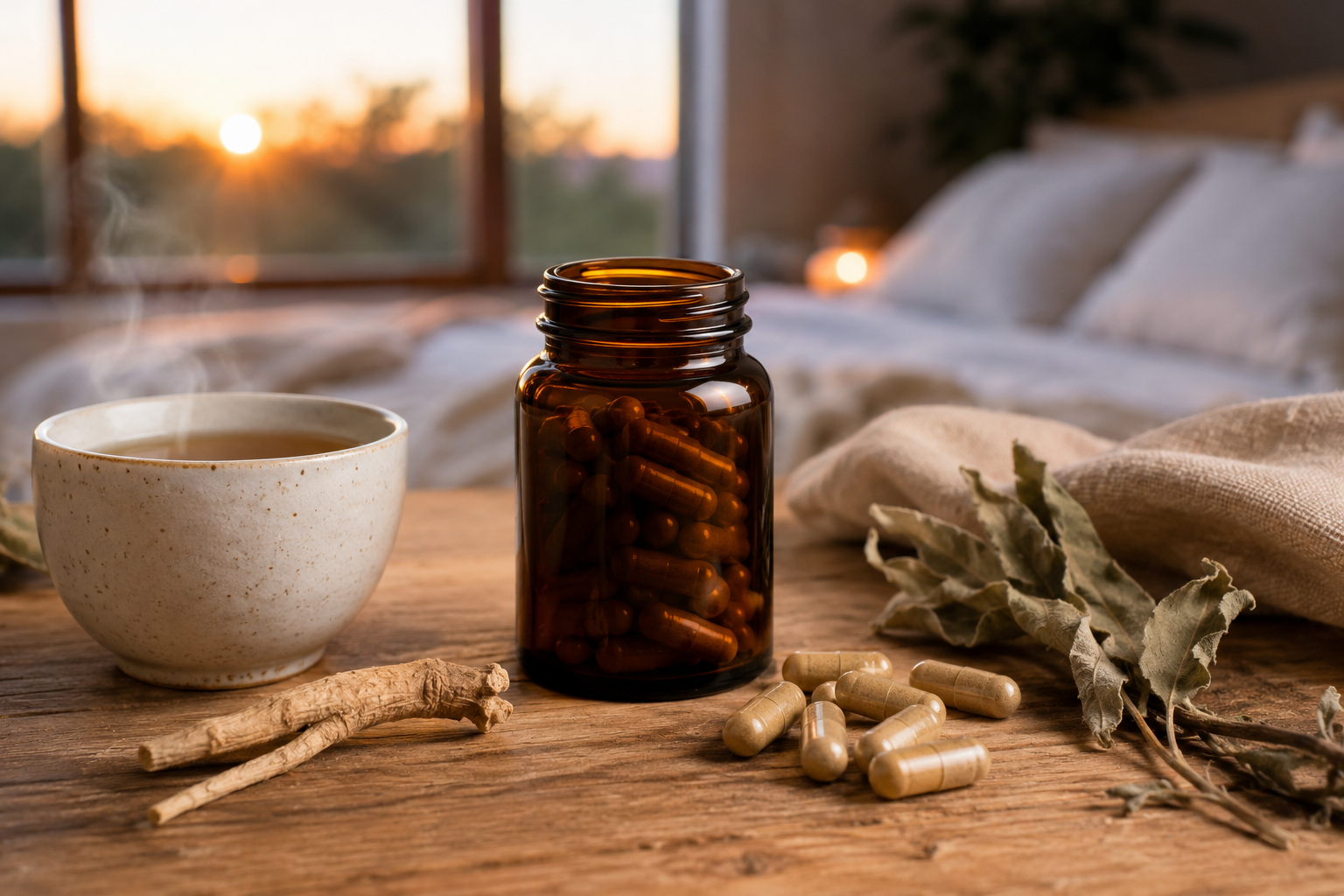 Ashwagandha kapsule ujutro ili navečer uzimanje rutina za stres i san prirodni adaptogen