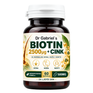Dr. Gabriel's Biotin 2500 µg + Cink — biotin kapsule, 60 komada