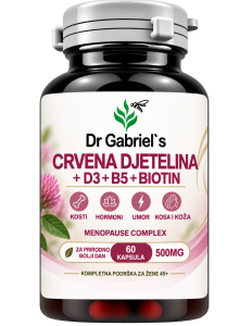 Dr. Gabriel's crvena djetelina kapsule s vitaminom D3, B5 i biotinom, 60 komada