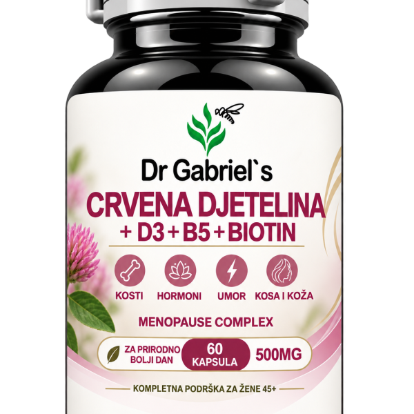 Dr. Gabriel's crvena djetelina kapsule s vitaminom D3, B5 i biotinom, 60 komada