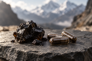 Shilajit ekstrakt kapsule i prirodna mineralna smola s fulvinskom kiselinom
