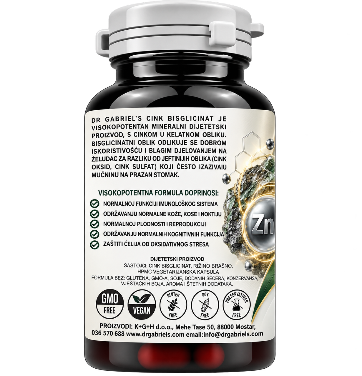 Cink Bisglicinat 25 mg 60 kapsula | Dr. Gabriel's - Image 3