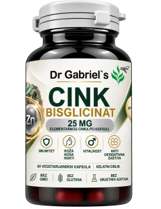 Cink bisglicinat 25 mg kelirani kapsule Dr. Gabriel's