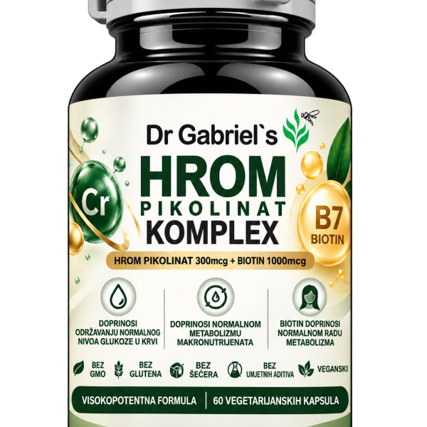 Krom pikolinat 300 µg + biotin 1000 µg kapsule Dr. Gabriel’s