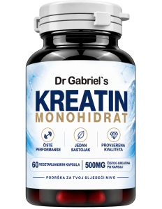 Dr. Gabriel's Kreatin Monohidrat 500 mg 60 vegetarijanskih kapsula