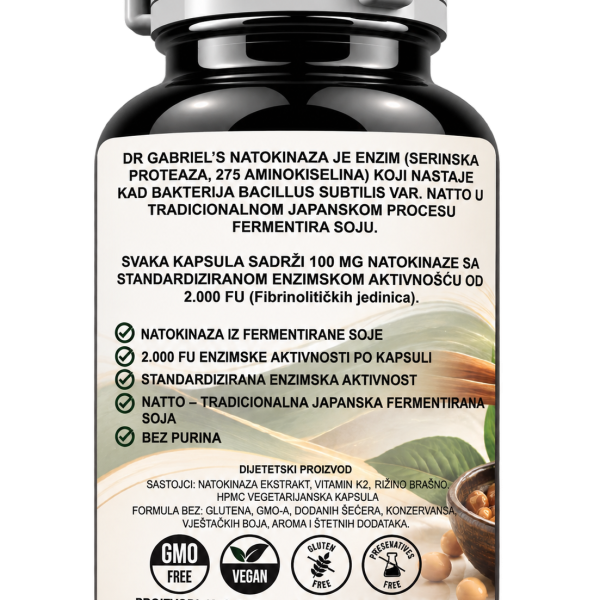 Natokinaza 2000 FU 100 mg – 60 kapsula | Dr. Gabriel's - Image 3