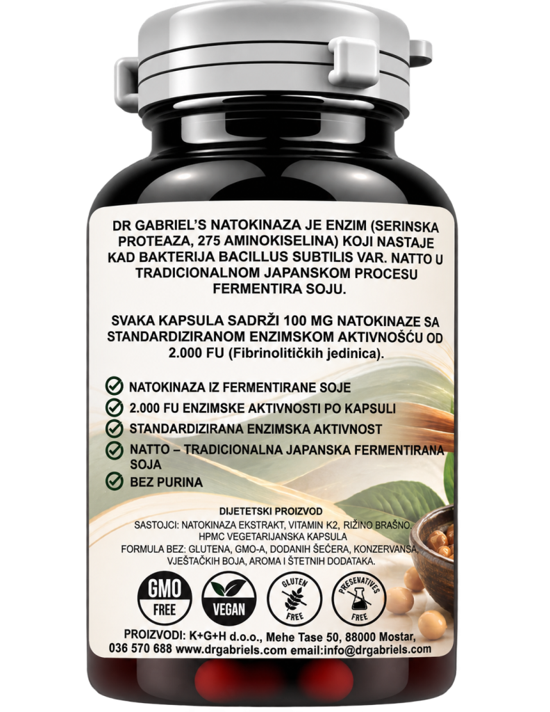 Natokinaza 2000 FU 100 mg – 60 kapsula | Dr. Gabriel's