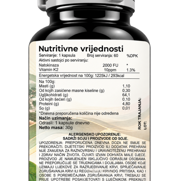 Natokinaza 2000 FU 100 mg – 60 kapsula | Dr. Gabriel's - Image 2