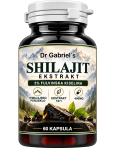 Shilajit ekstrakt 5% fulvinska kiselina kapsule Dr. Gabriel's